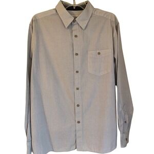 Moda Campia Moda‎ Mens Gray Button Down Shirt Long Sleeve Cotton Size L